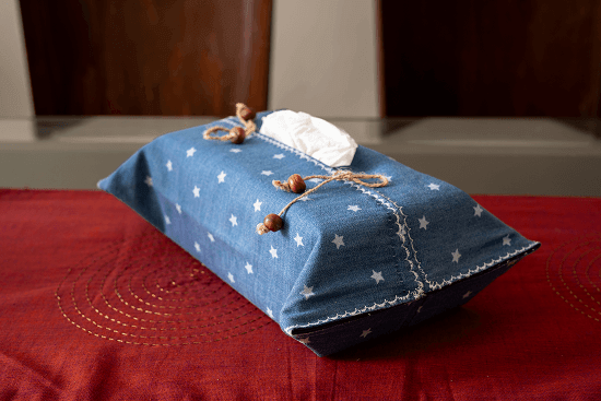 Ira - Tissue Box Cover - Denim Star