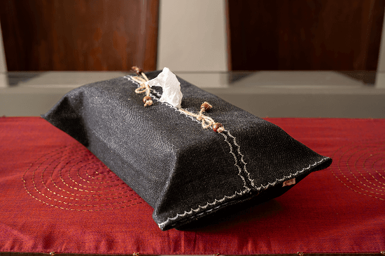 Ira - Tissue Box Cover - Denim Black