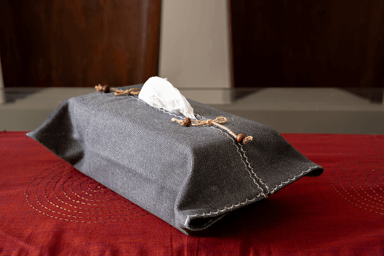 Ira - Tissue Box Cover - Denim Grey