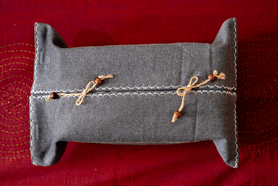Ira - Tissue Box Cover - Denim Grey