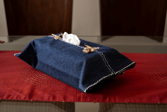 Ira - Tissue Box Cover - Denim Dark
