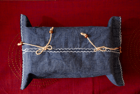 Ira - Tissue Box Cover - Blue Tone