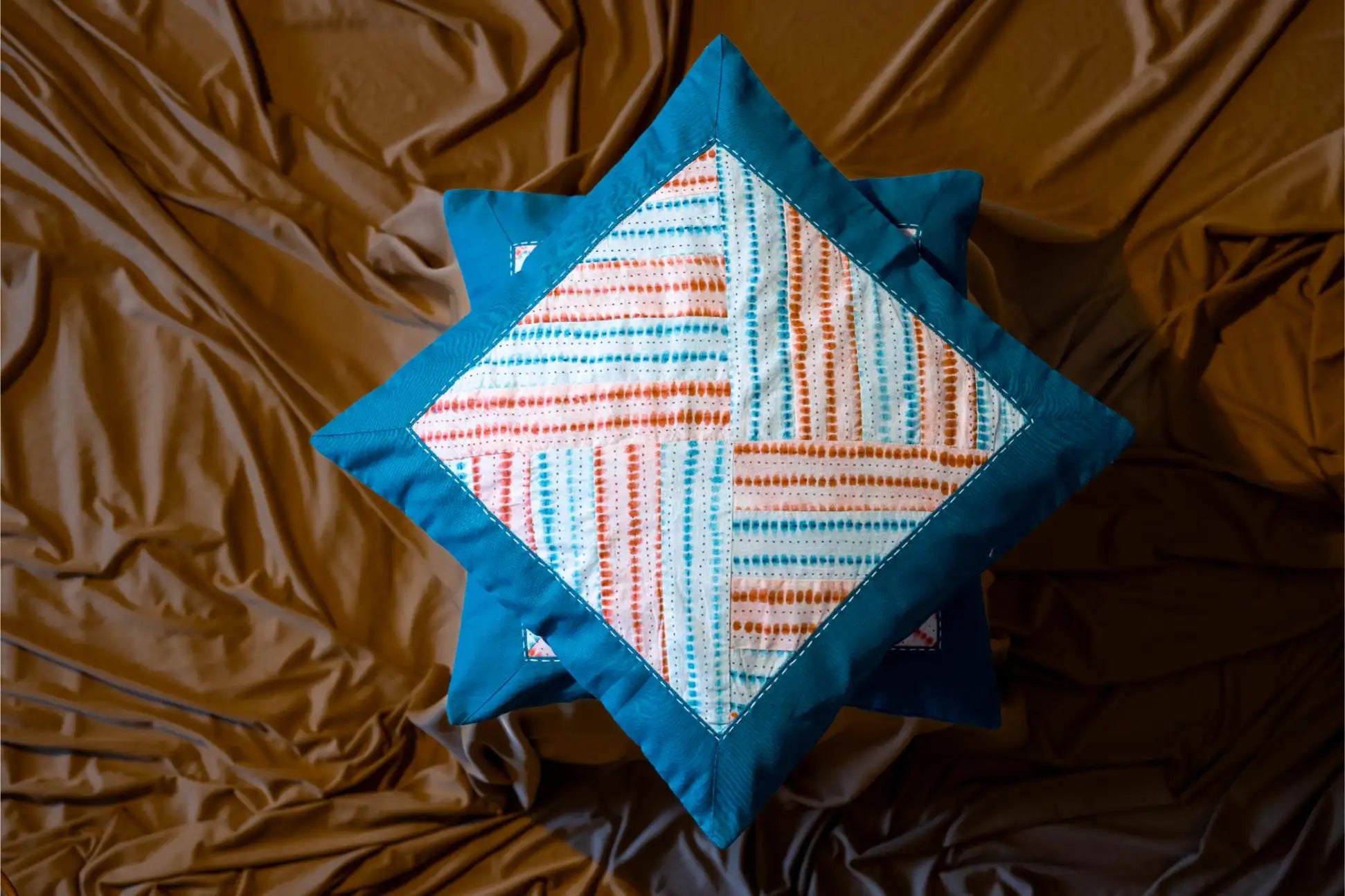 Earth Story - Cushion Cover - Patchwork Teal
