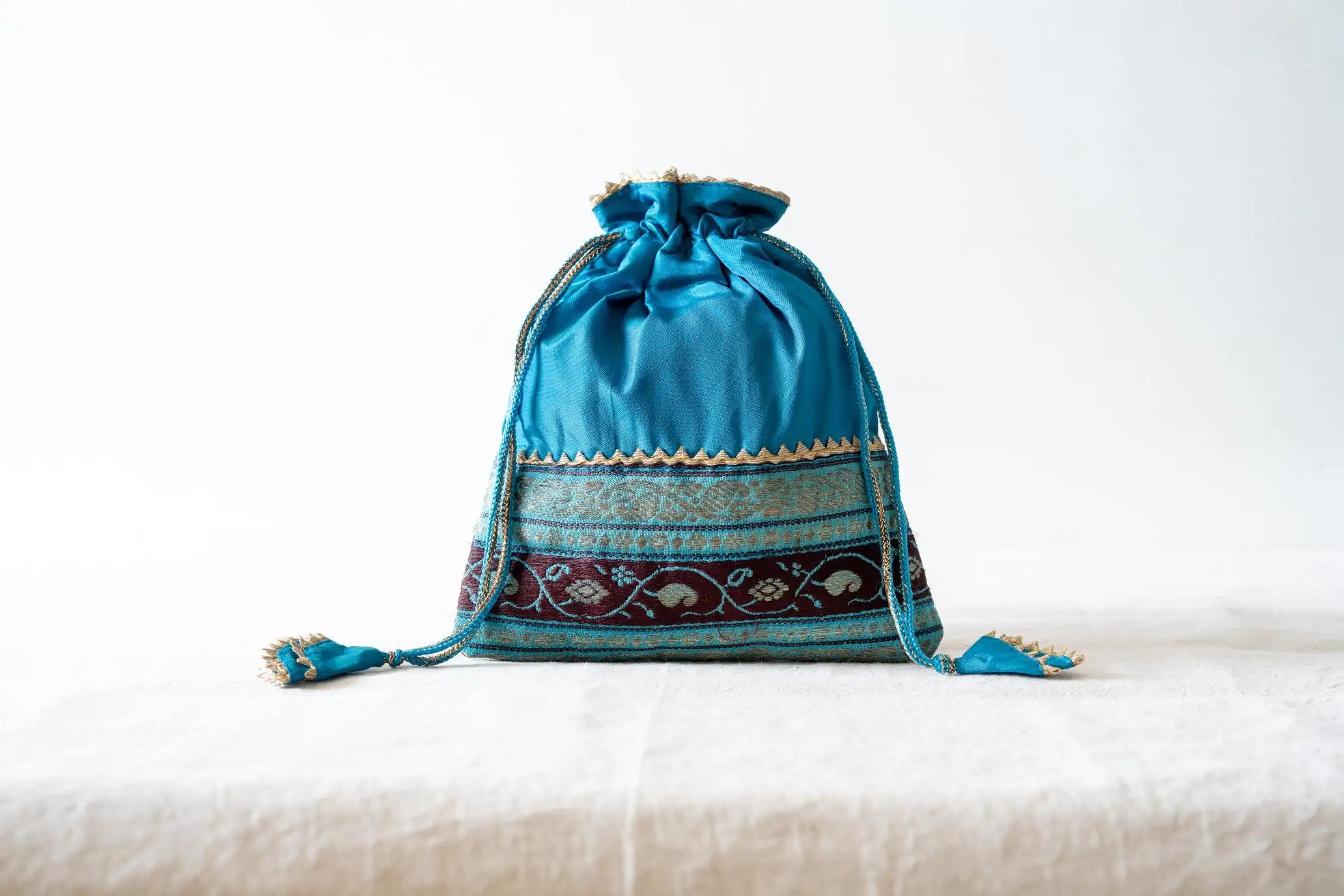 Indian Raga - Potli - Light Blue Silk